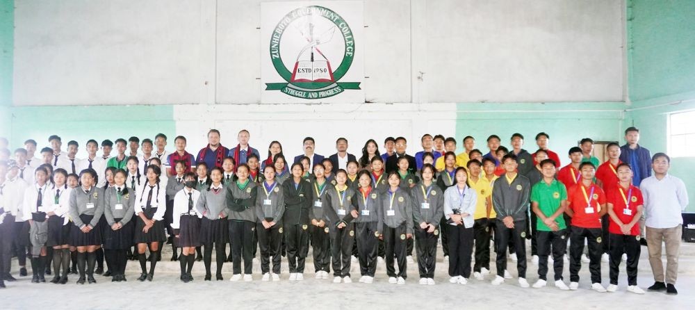 Officials with participants during the EPIC tournament and new voter registration drive at Zunheboto Government College campus on November 11.
